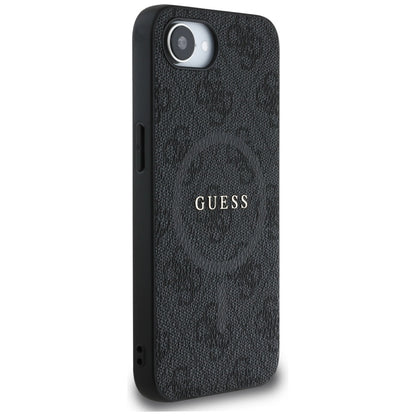 Θήκη MagSafe για Apple iPhone 16e, Guess, 4G Ring Classic Logo, Μαύρη