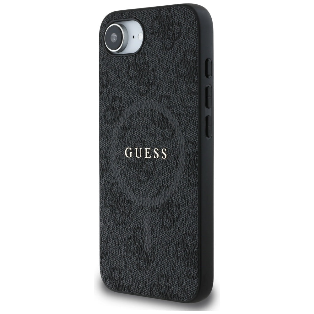 Θήκη MagSafe για Apple iPhone 16e, Guess, 4G Ring Classic Logo, Μαύρη