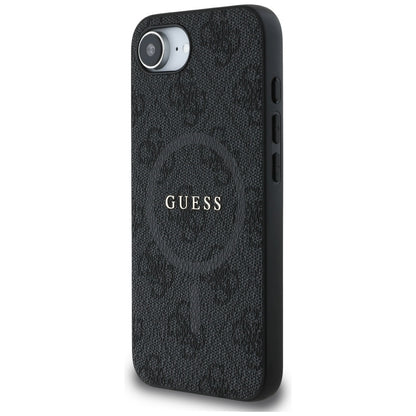 Θήκη MagSafe για Apple iPhone 16e, Guess, 4G Ring Classic Logo, Μαύρη