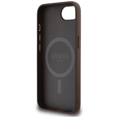 Θήκη MagSafe για Apple iPhone 16e, Guess, 4G Ring Triangle Logo, Καφέ