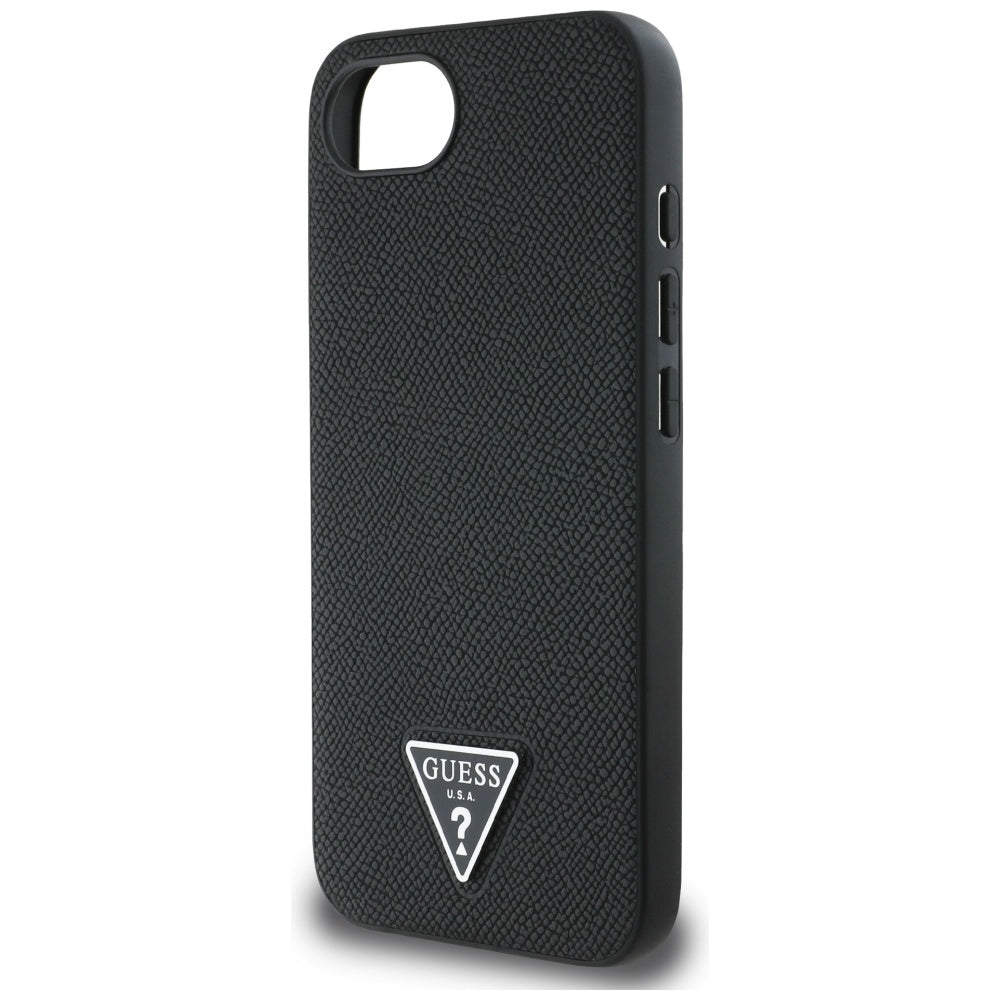 Θήκη MagSafe για Apple iPhone 16e, Guess, Grained Triangle Logo, Μαύρη