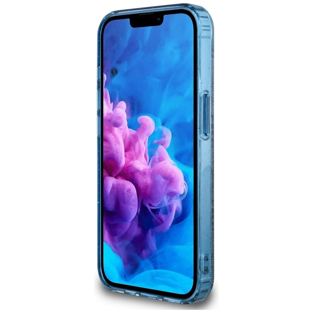 Θήκη MagSafe για Apple iPhone 16e, Guess, IML Glitter 4G Circle Triangle, Μπλε