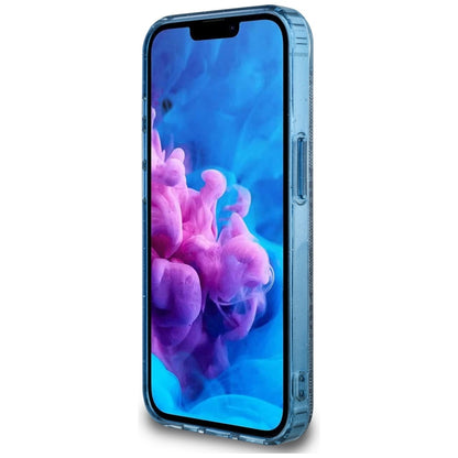 Θήκη MagSafe για Apple iPhone 16e, Guess, IML Glitter 4G Circle Triangle, Μπλε