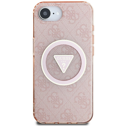 Θήκη MagSafe για Apple iPhone 16e, Guess, IML Glitter 4G Circle Triangle, Ροζ