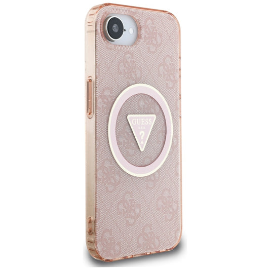 Θήκη MagSafe για Apple iPhone 16e, Guess, IML Glitter 4G Circle Triangle, Ροζ