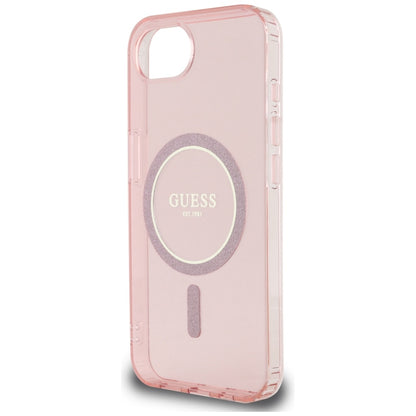Θήκη MagSafe για Apple iPhone 16e, Guess, IML Glitter Circle, Ροζ