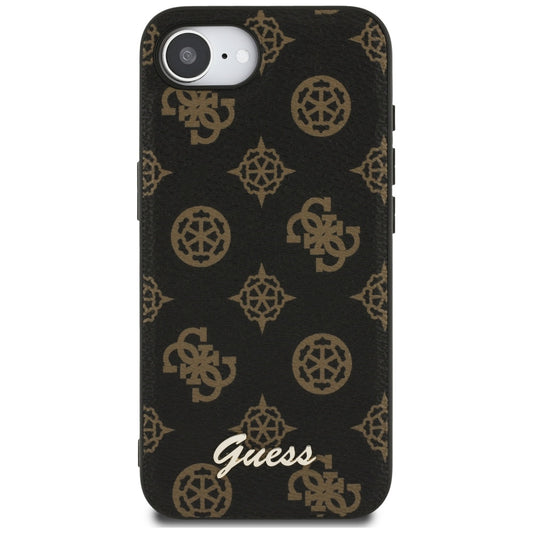 Θήκη MagSafe για Apple iPhone 16e, Guess, Peony Script, Μαύρη