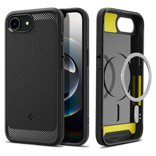 Θήκη MagSafe για Apple iPhone 17e / 16e, Spigen, Rugged Armor, Ματ Μαύρη