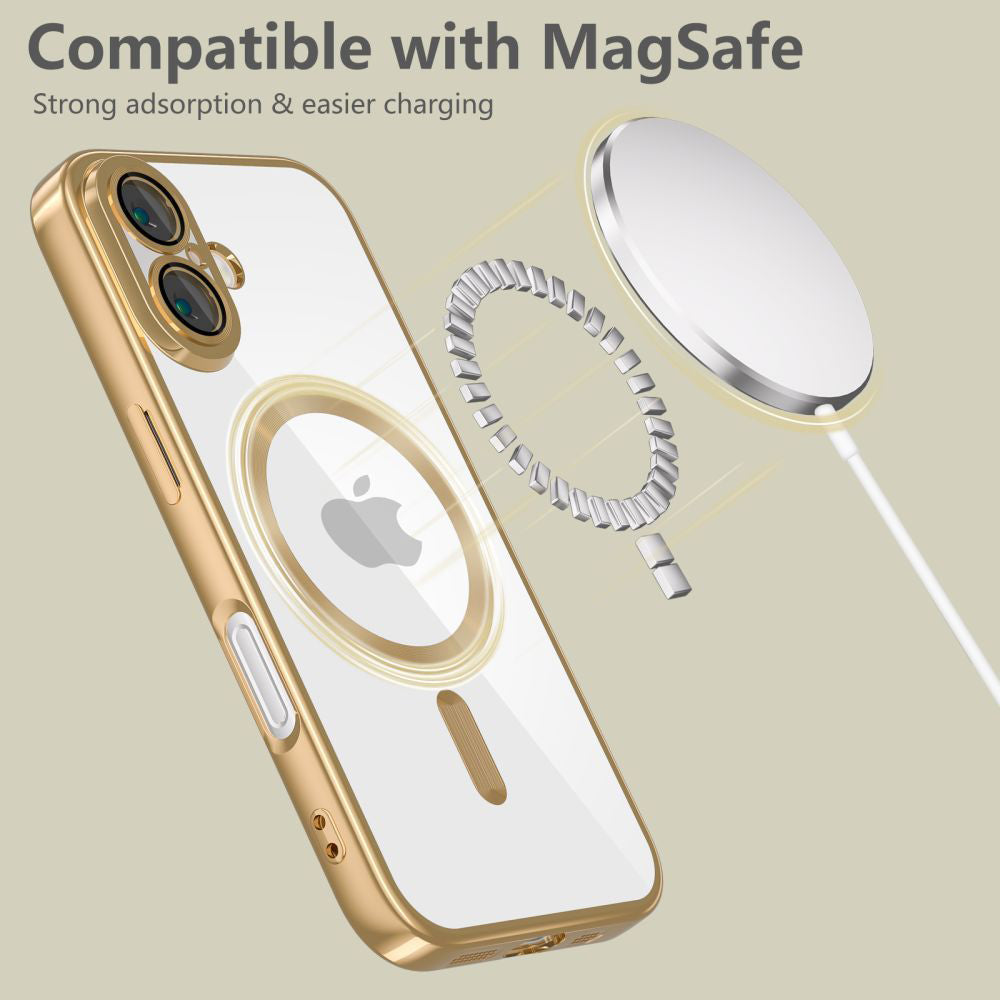 Θήκη MagSafe για Apple iPhone 17e / 16e, Techsuit, Luxury Crystal, Ροζ