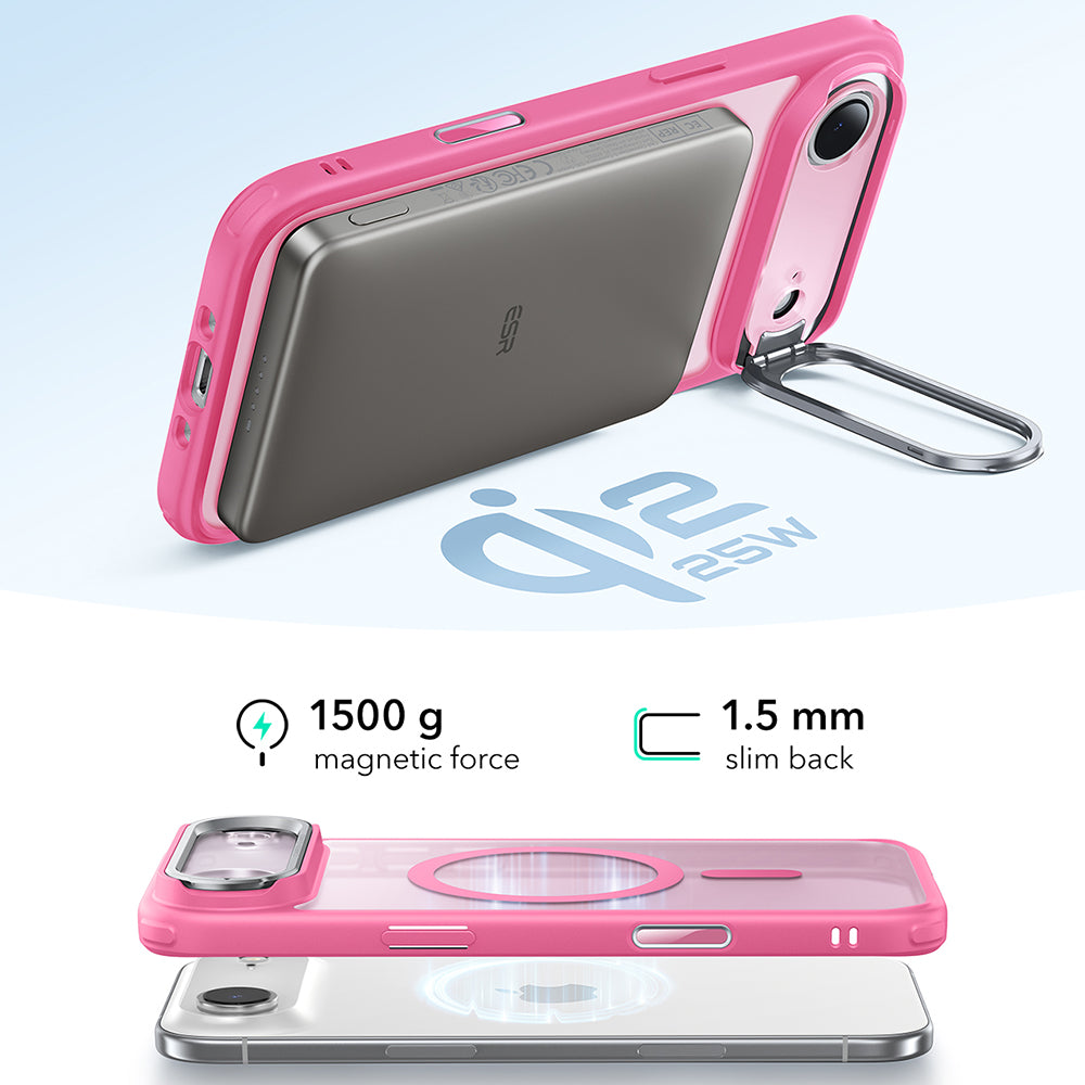 Θήκη MagSafe για Apple iPhone 17 Air, ESR, Classic Hybrid Kickstand, Ροζ Σατέν