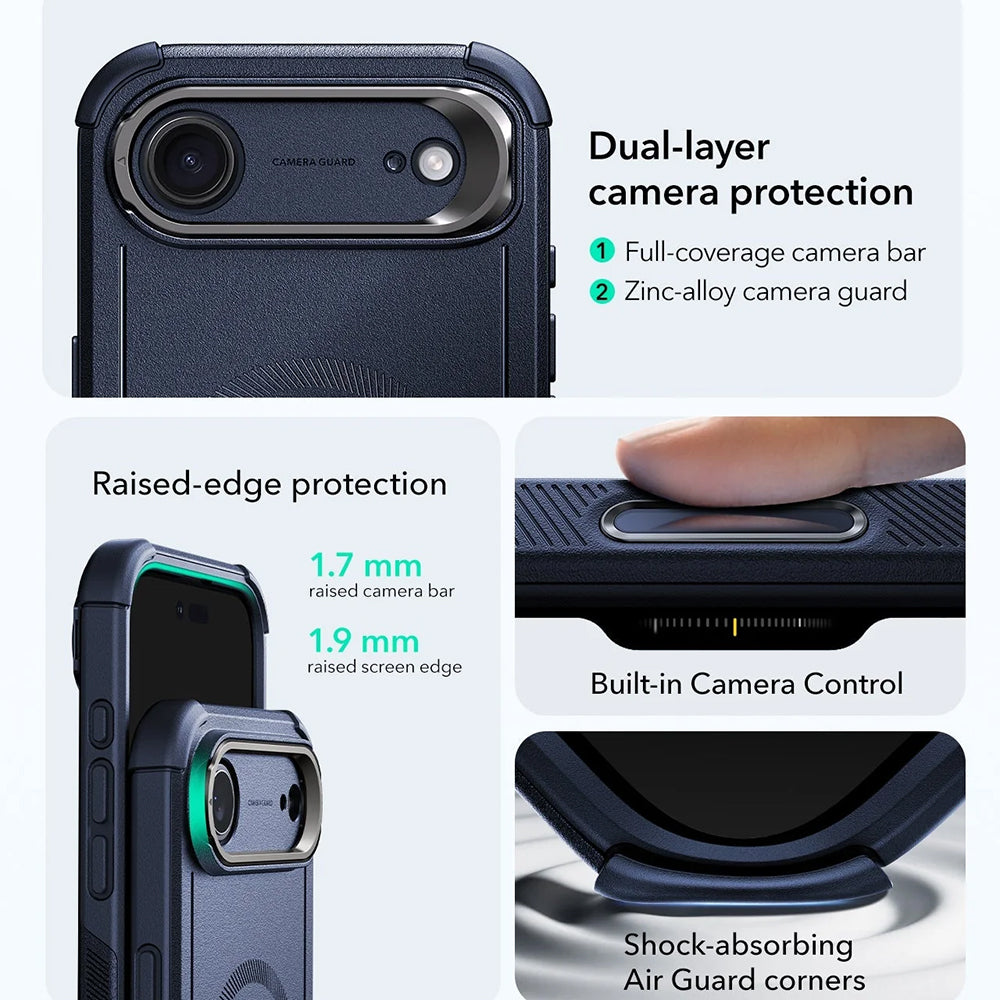 Θήκη MagSafe για Apple iPhone 17 Air, ESR, Cyber Armor Kickstand, Μπλε