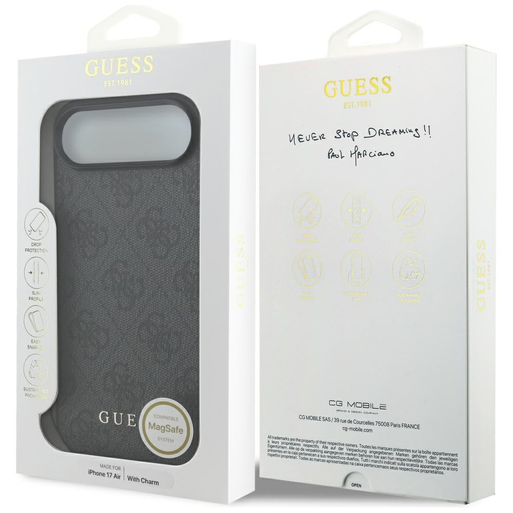 Θήκη MagSafe για Apple iPhone 17 Air, Guess, 4G Charm Cradle, Μαύρη