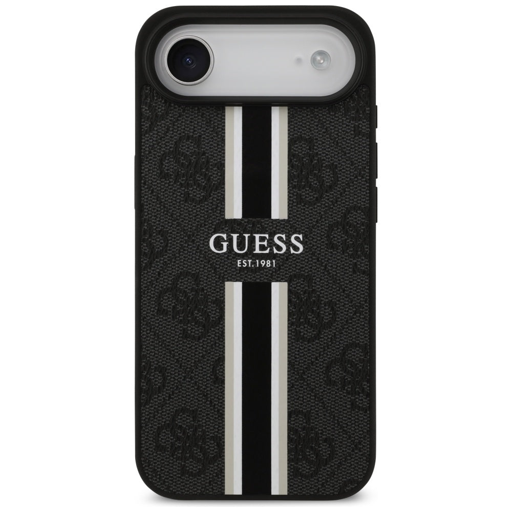 Θήκη MagSafe για Apple iPhone 17 Air, Guess, 4G Printed Stripes, Μαύρη