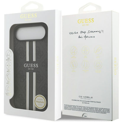 Θήκη MagSafe για Apple iPhone 17 Air, Guess, 4G Printed Stripes, Μαύρη