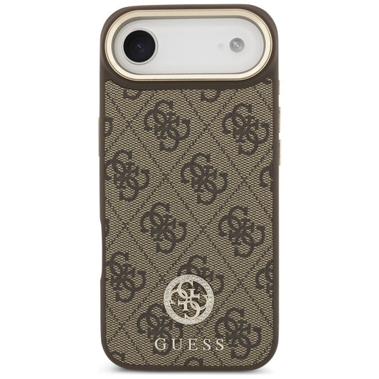 Θήκη MagSafe για Apple iPhone 17 Air, Guess, 4G Strass Logo με Μεγάλο Λουρί, Καφέ