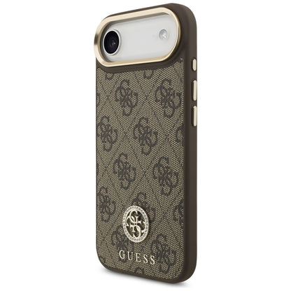 Θήκη MagSafe για Apple iPhone 17 Air, Guess, 4G Strass Logo με Μεγάλο Λουρί, Καφέ