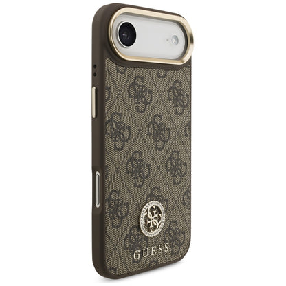 Θήκη MagSafe για Apple iPhone 17 Air, Guess, 4G Strass Logo με Μεγάλο Λουρί, Καφέ