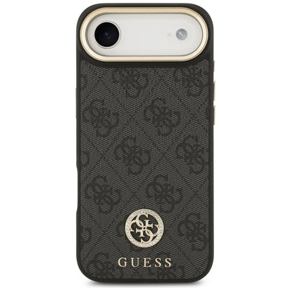 MagSafe Case for Apple iPhone 17 Air, Guess, 4G Strass Logo with Big Strap, Black