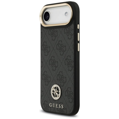 MagSafe Case for Apple iPhone 17 Air, Guess, 4G Strass Logo with Big Strap, Black