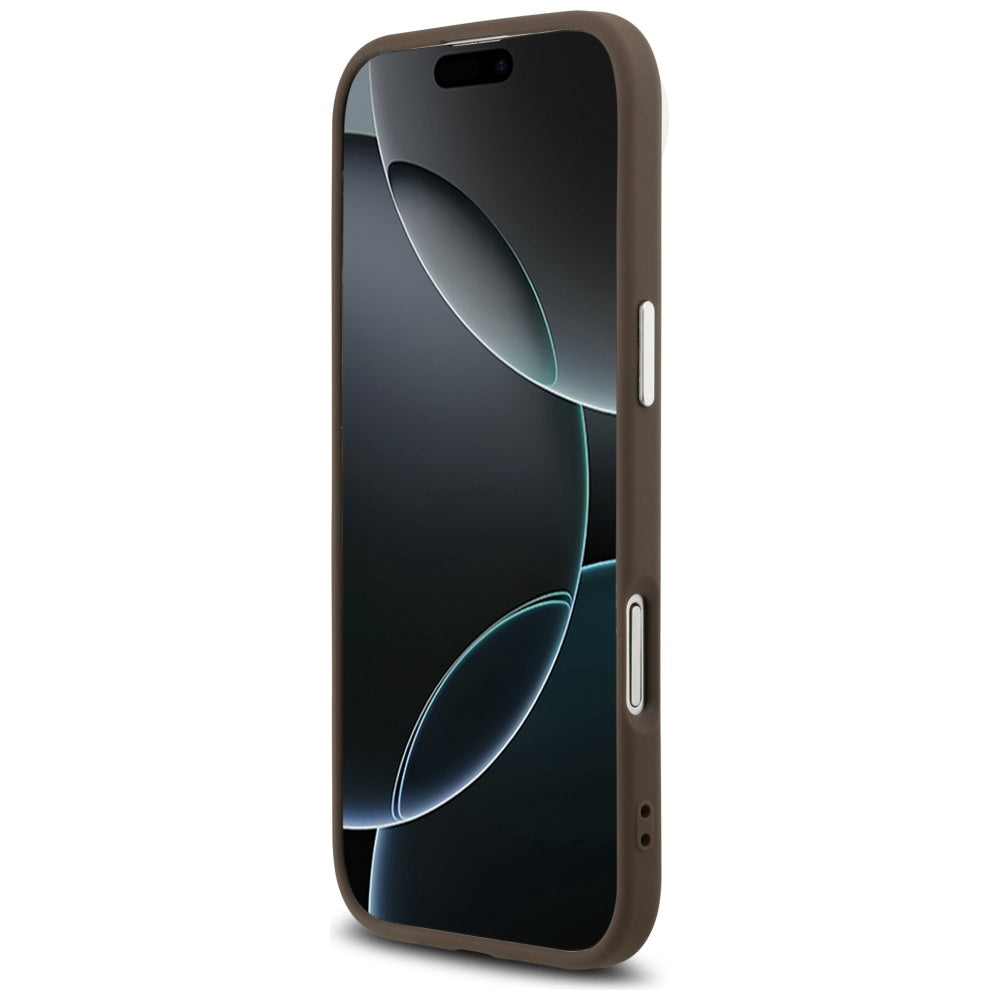 Θήκη MagSafe για Apple iPhone 17 Air, Guess, 4G Triangle Logo, Καφέ Ασημί