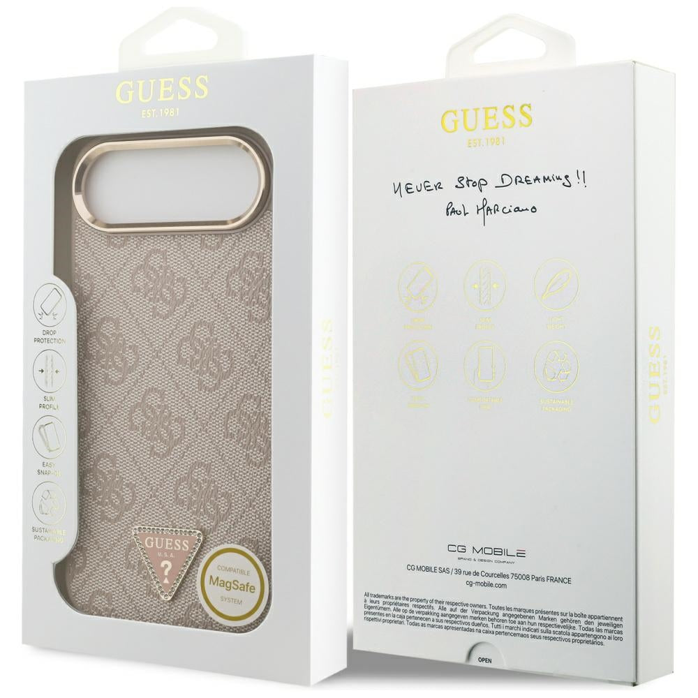 Θήκη MagSafe για Apple iPhone 17 Air, Guess, 4G Triangle Logo, Ροζ Χρυσό