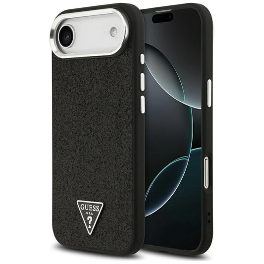 Θήκη MagSafe για Apple iPhone 17 Air, Guess, Glitter Triangle Logo, Μαύρη
