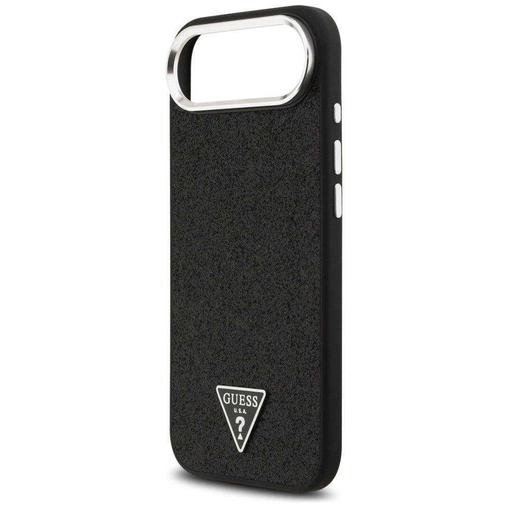 Θήκη MagSafe για Apple iPhone 17 Air, Guess, Glitter Triangle Logo, Μαύρη