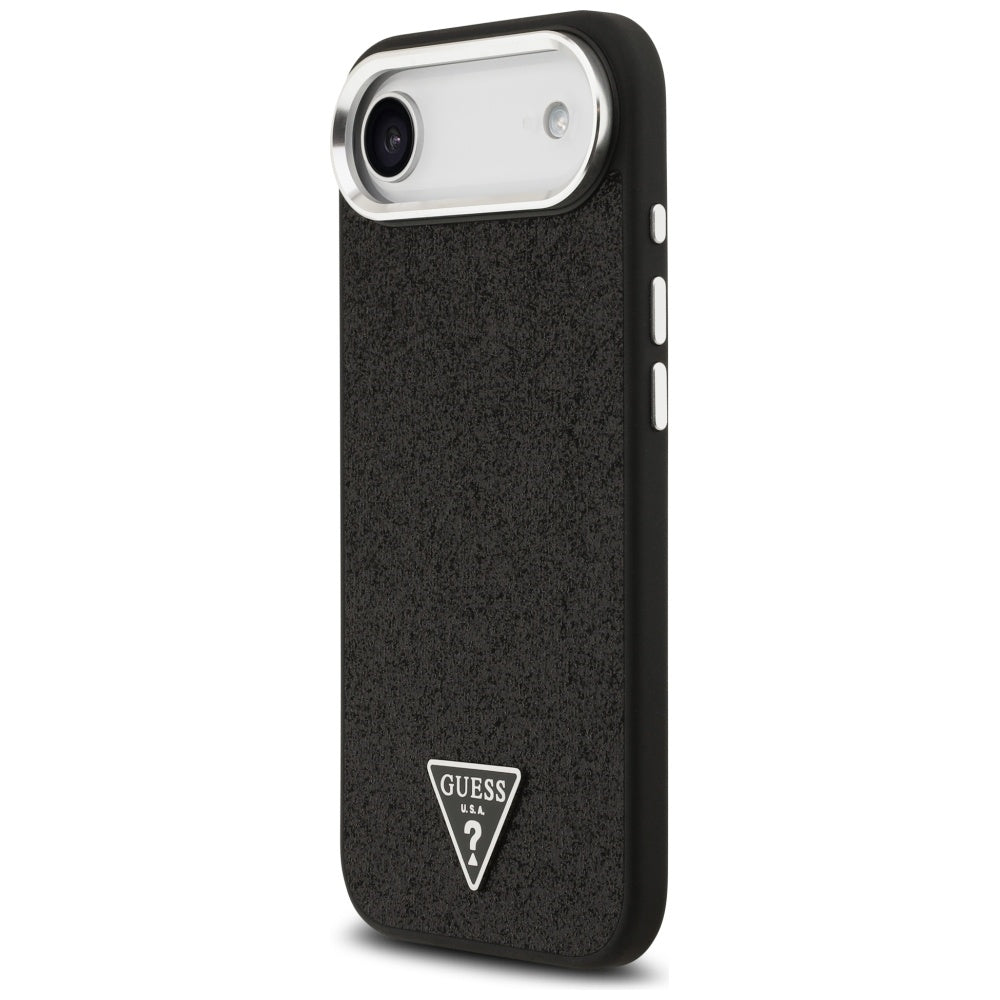 Θήκη MagSafe για Apple iPhone 17 Air, Guess, Glitter Triangle Logo, Μαύρη