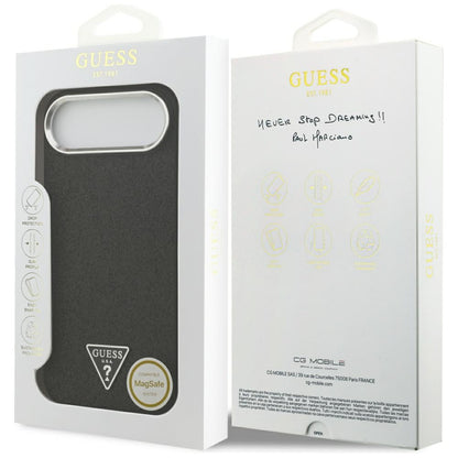 Θήκη MagSafe για Apple iPhone 17 Air, Guess, Glitter Triangle Logo, Μαύρη