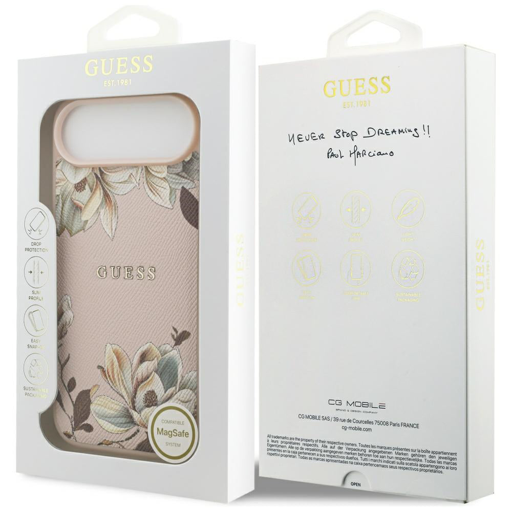 Θήκη MagSafe για Apple iPhone 17 Air, Guess, Grained Flowers, Ροζ