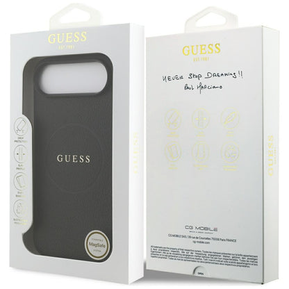 Θήκη MagSafe για Apple iPhone 17 Air, Guess, Grained Gold Ring, Μαύρη