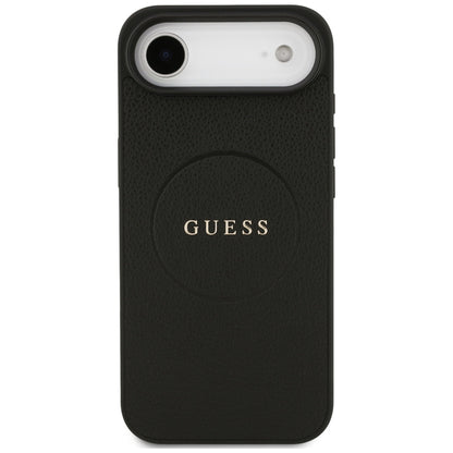 Θήκη MagSafe για Apple iPhone 17 Air, Guess, Grained Gold Ring, Μαύρη