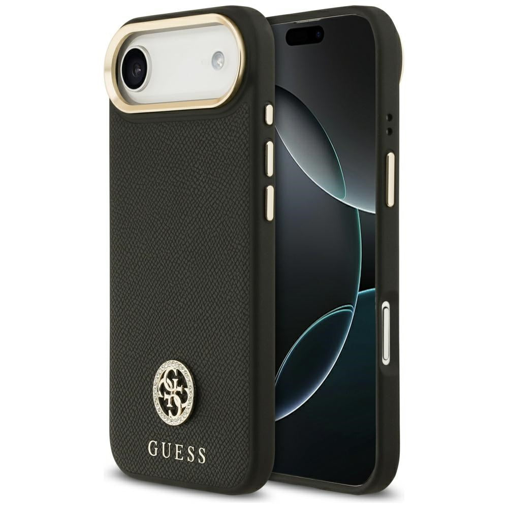 Θήκη MagSafe για Apple iPhone 17 Air, Guess, Grained Strass Logo, Μαύρη