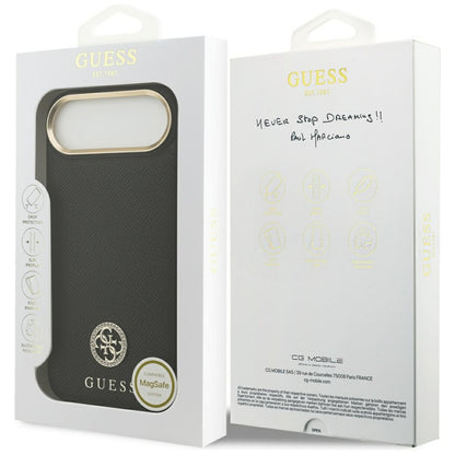 Θήκη MagSafe για Apple iPhone 17 Air, Guess, Grained Strass Logo, Μαύρη