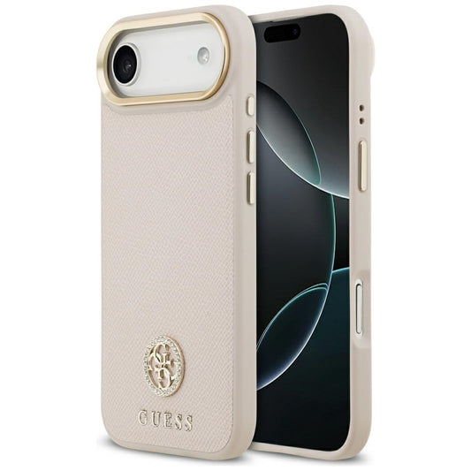 MagSafe Case for Apple iPhone 17 Air, Guess, Grained Strass Logo, Pink