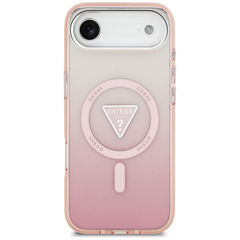 Θήκη MagSafe για Apple iPhone 17 Air, Guess, IML Gradient Triangle Logo, Ροζ