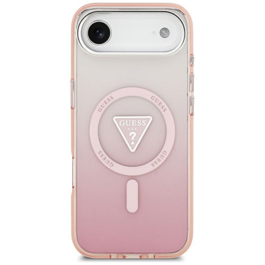 Θήκη MagSafe για Apple iPhone 17 Air, Guess, IML Gradient Triangle Logo, Ροζ