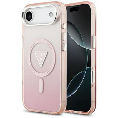 Θήκη MagSafe για Apple iPhone 17 Air, Guess, IML Gradient Triangle Logo, Ροζ