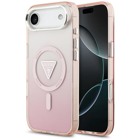 Θήκη MagSafe για Apple iPhone 17 Air, Guess, IML Gradient Triangle Logo, Ροζ