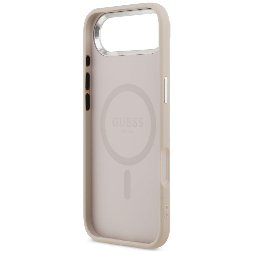 MagSafe Case for Apple iPhone 17 Air, Guess, Triangle Logo, Silver Pink