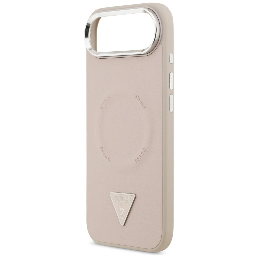 MagSafe Case for Apple iPhone 17 Air, Guess, Triangle Logo, Silver Pink