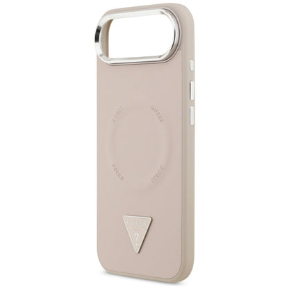 MagSafe Case for Apple iPhone 17 Air, Guess, Triangle Logo, Silver Pink