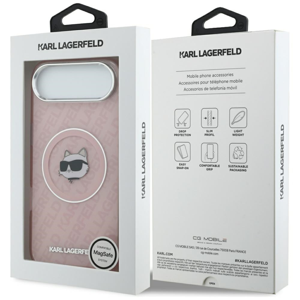 MagSafe Case for Apple iPhone 17 Air, Karl Lagerfeld, IML Choupette's Head, Pink
