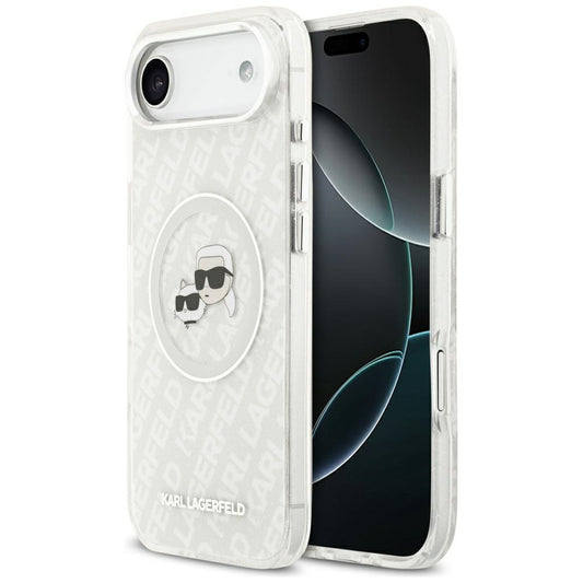 Θήκη MagSafe για Apple iPhone 17 Air, Karl Lagerfeld, IML Glitter Karl & Choupette`s Heads, Γκρι