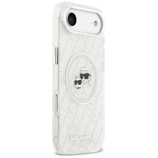 Θήκη MagSafe για Apple iPhone 17 Air, Karl Lagerfeld, IML Glitter Karl & Choupette`s Heads, Γκρι