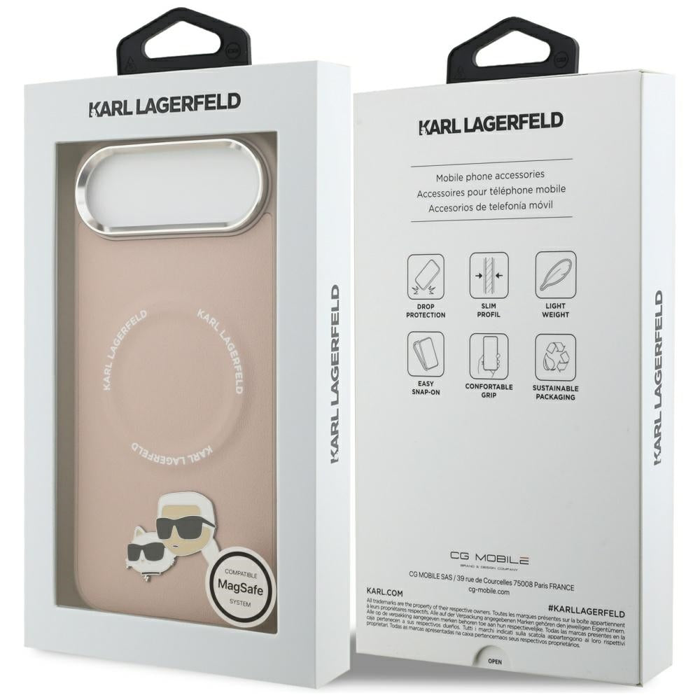 MagSafe Case for Apple iPhone 17 Air, Karl Lagerfeld, Karl & Choupette Pins, Pink