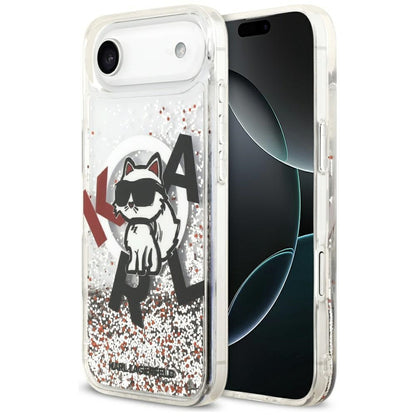 Θήκη MagSafe για Apple iPhone 17 Air, Karl Lagerfeld, Liquid Glitter Choupette Logo, Διαφανής