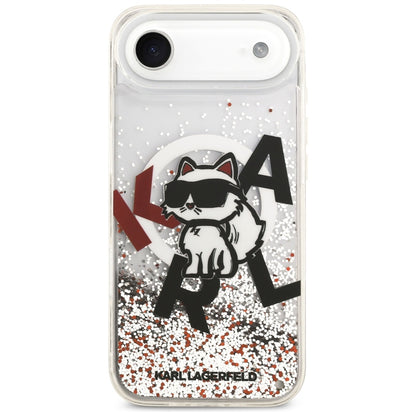 Θήκη MagSafe για Apple iPhone 17 Air, Karl Lagerfeld, Liquid Glitter Choupette Logo, Διαφανής