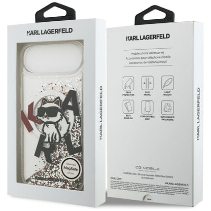 Θήκη MagSafe για Apple iPhone 17 Air, Karl Lagerfeld, Liquid Glitter Choupette Logo, Διαφανής