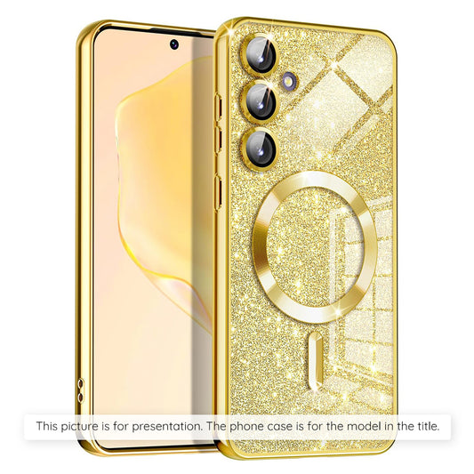 Θήκη MagSafe για Apple iPhone 17 Air, Techsuit, Luxury Glitter, Χρυσή